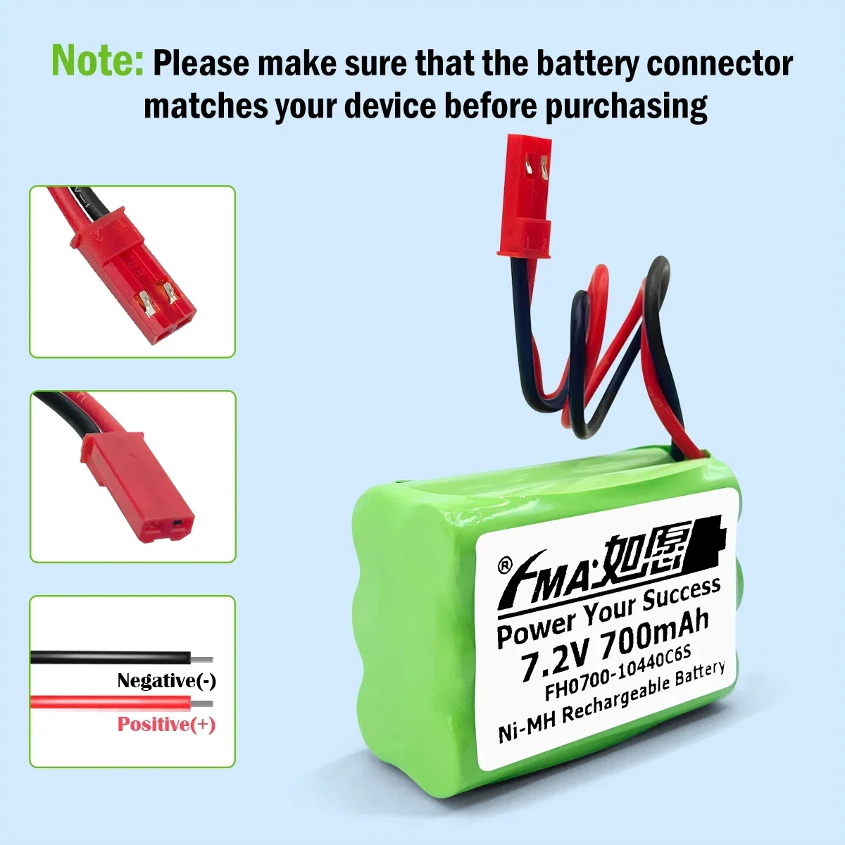 Batteria ricaricabile Ni-MH da 7,2 V 700 mAh per doppio cavallo 7009 V-2 RC modello di elicottero per auto giocattoli durevoli ad alta capacità