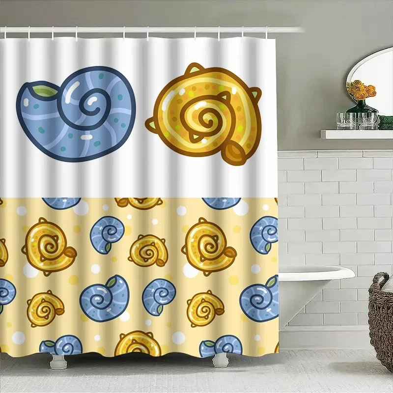 

Причудливая занавеска для душа с принтом ракушки, милое украшение для ванны для детской комнаты или ванной комнаты