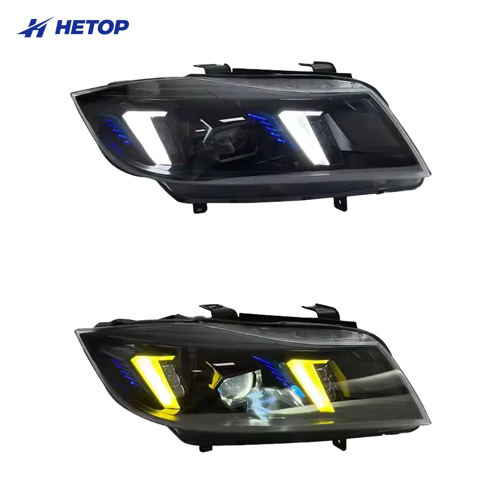

Фары Hetop для BMW E90 LED 2005-2012 320i 318i, стилизация автомобиля, DRL, сигнальные линзы, автомобильные аксессуары