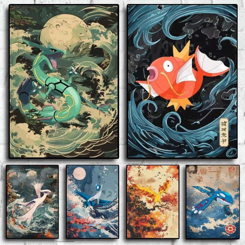 1PC  Pokemon  Anime Poster HD Canvas Print Home Decor Painting Kids Wall Decoration Living Room Poster Canvas Wall Art