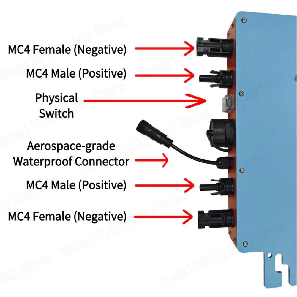 350W-2800W High Power Micro Inverter, MPPT Grid Tie Anti-Reverse IP67 Waterproof, Plug and Play WiFi APP for Balcony Solar PV