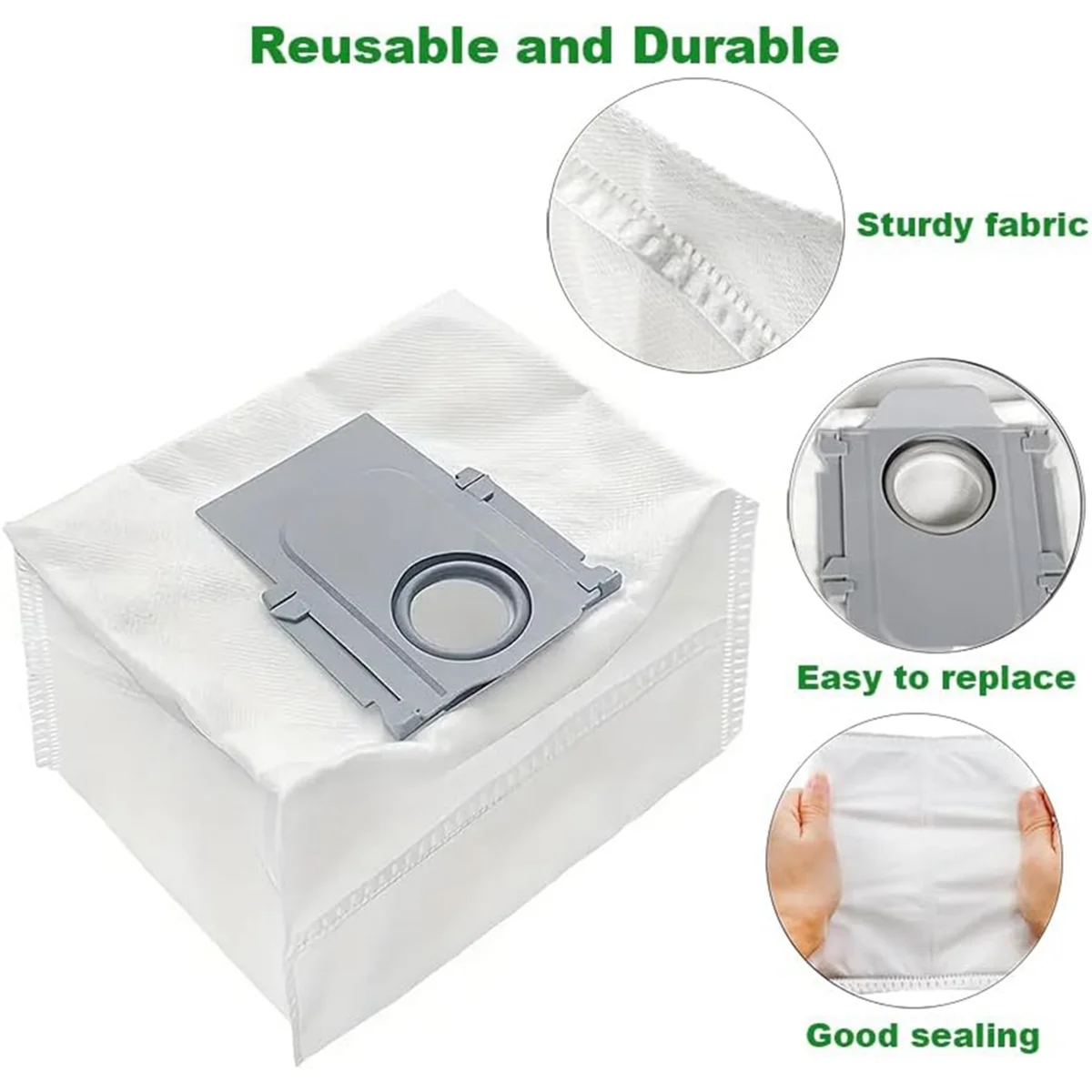 16 Pack Dust Bags for Roborock Q Revo Robot, Qrevo MaxV, S8 Max Ultra, S8 MaxV Ultra Robot Vacuum Bags Replacement Parts#ABLE