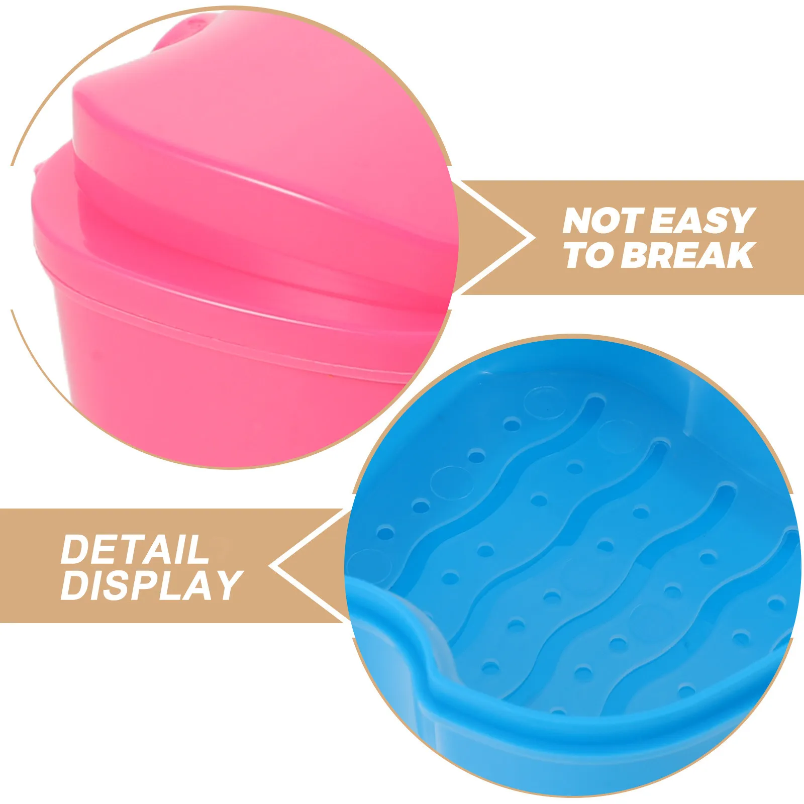 5Pcs Denture Storage Box Leakproof Orthodontic Retainer Holder Travel Size Soaking Container Mouth Guard Cleaning Case False