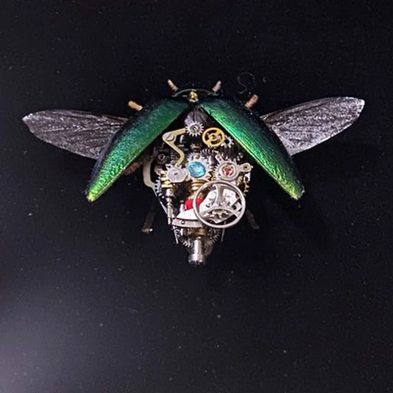 

Precious Steampunk insect specimen oval gem mechanical metal fixed specimen creative birthday gift decoration home decor