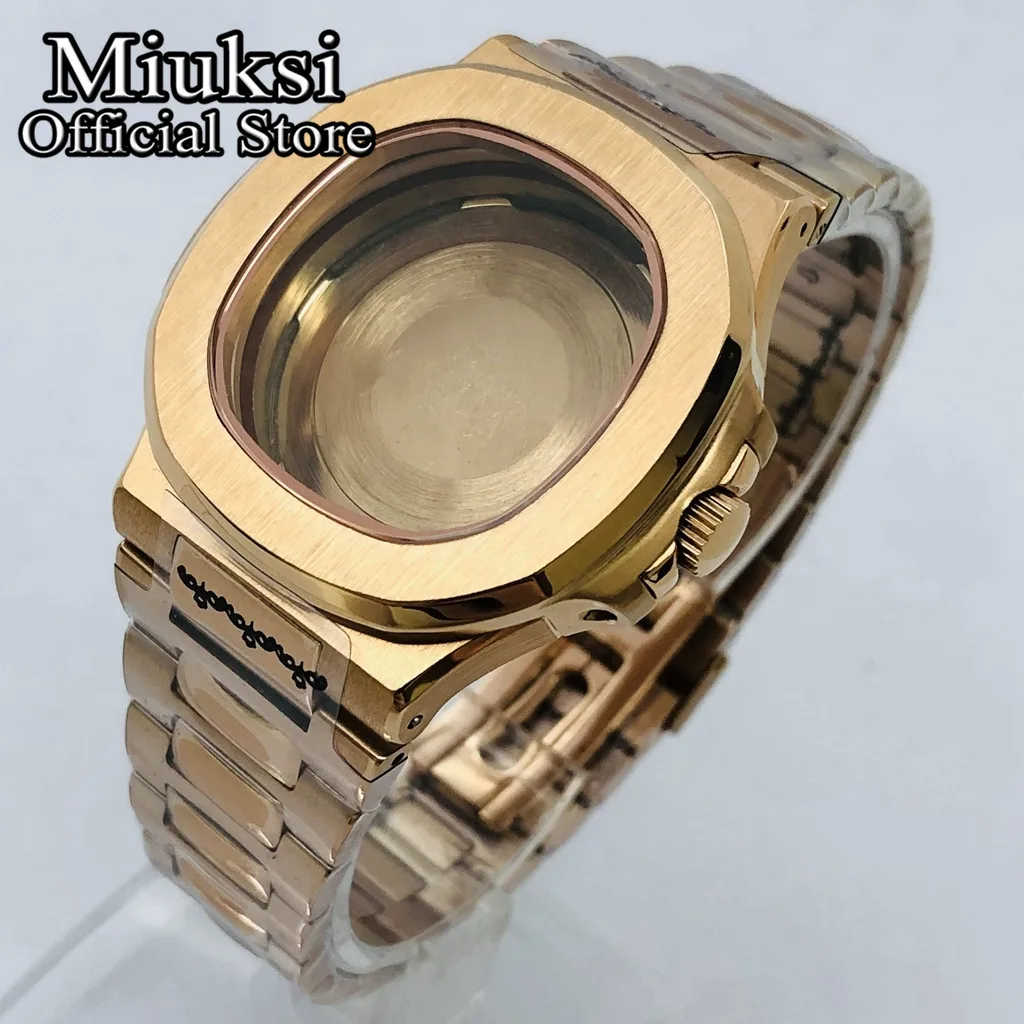 Miuksi 40mm silver black gold watch case sapphire glass fit NH35 NH36 ETA2824 2836 Miyota8215 Mingzhu DG2813 3804 PT5000movement image 3