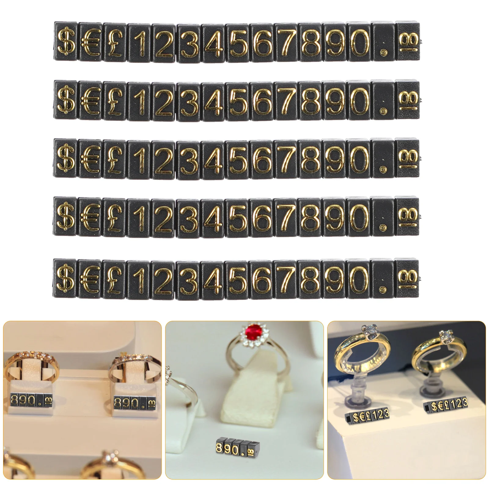 10 Pcs Price Tag Jewelry Tags with Numbers Supplies Signs for Store Display Supermarket Boards Labels Watch Stand