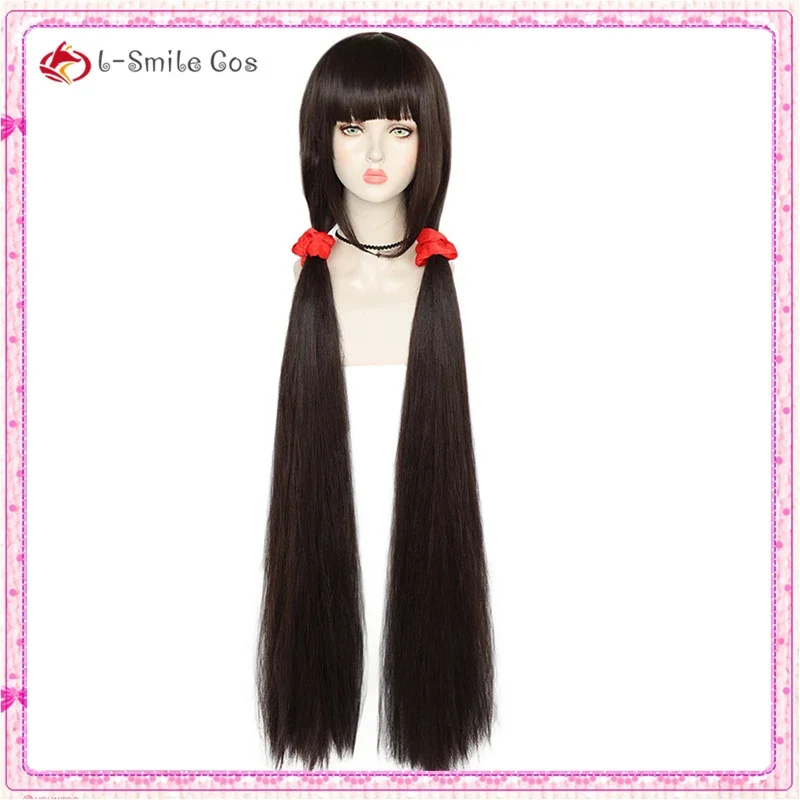 Harukawa maki peruca com faixa de cabelo cosplay dangan ronpa resistente ao calor cabelo sintético danganronpa perucas femininas + touca peruca