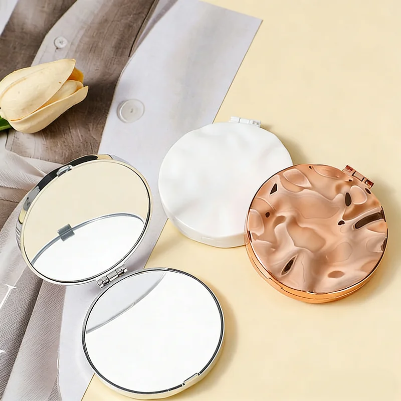 Foldable Vanity Mirror Abs Double-Sided Mirror Plating Makeup Mirror Electroplated For Purse Dressing Room Gift