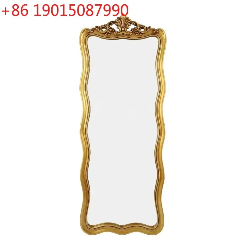 Z.European retro clothing   wave full-length mirror French full-length mirror floor-to-ceiling home wall-mounted fitting mirror