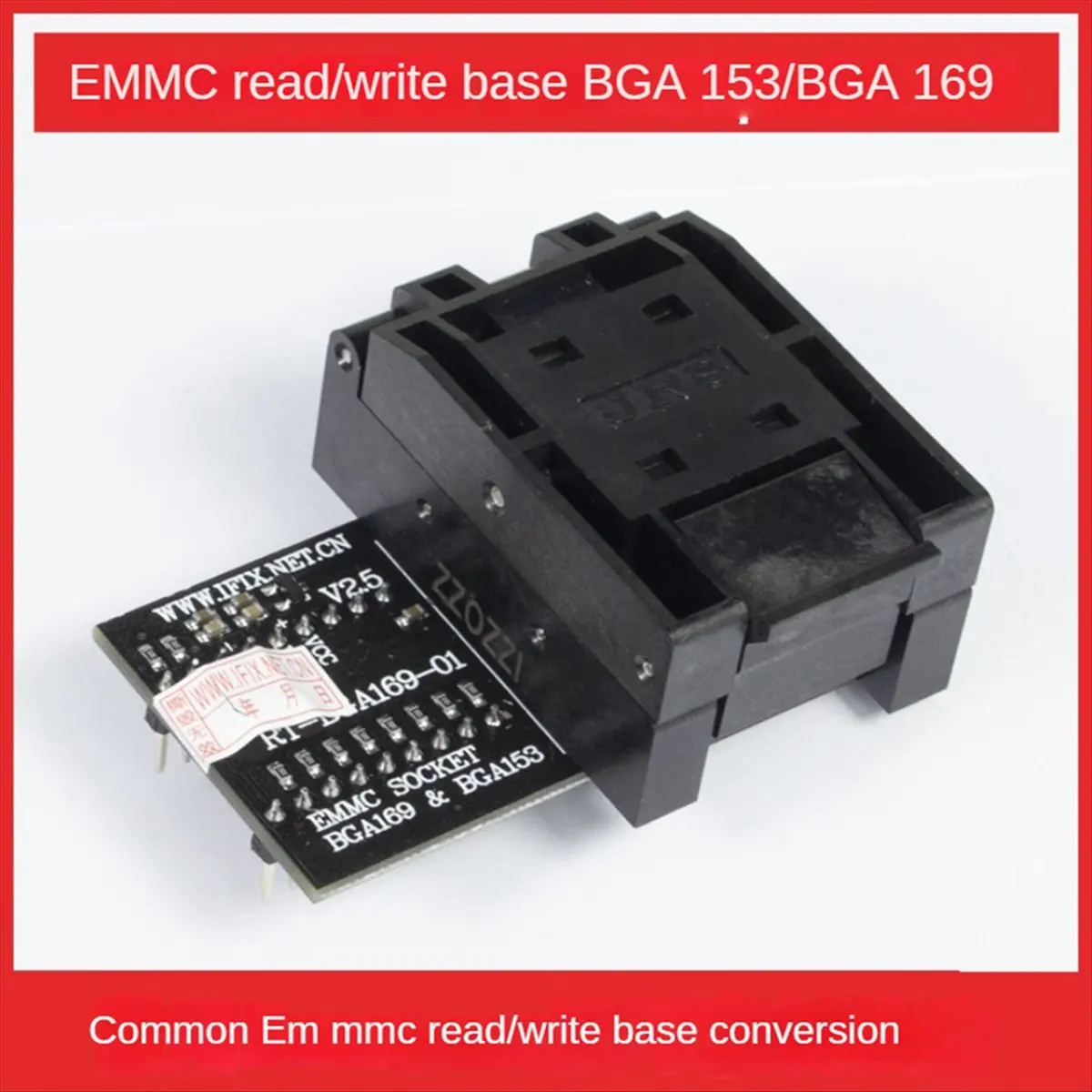 A46U 1Set Emmc Adapter Emmc Burning Seat Rt-Bga169-01 Bga169 Bga153 Emmc Adapter with 5Pcs Frame for Rt809H Programmer