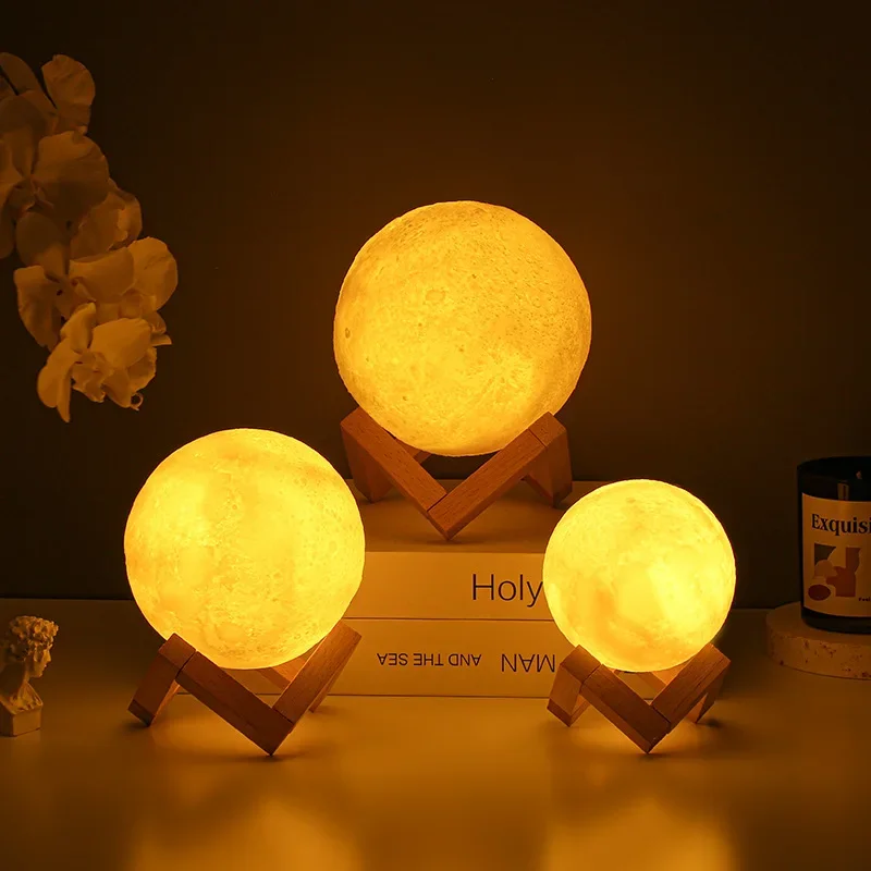 

Ins Wind Creative Home Living Room Bedroom Bedside Lamp Starry Sky Moon Touch Night Light