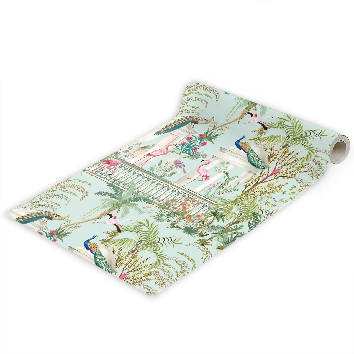 Peacocks Standing on The Balcony Peel and Stick Wallpaper Removable Self Adhesive Garden Palace Birds Contact Paper Wall Mural