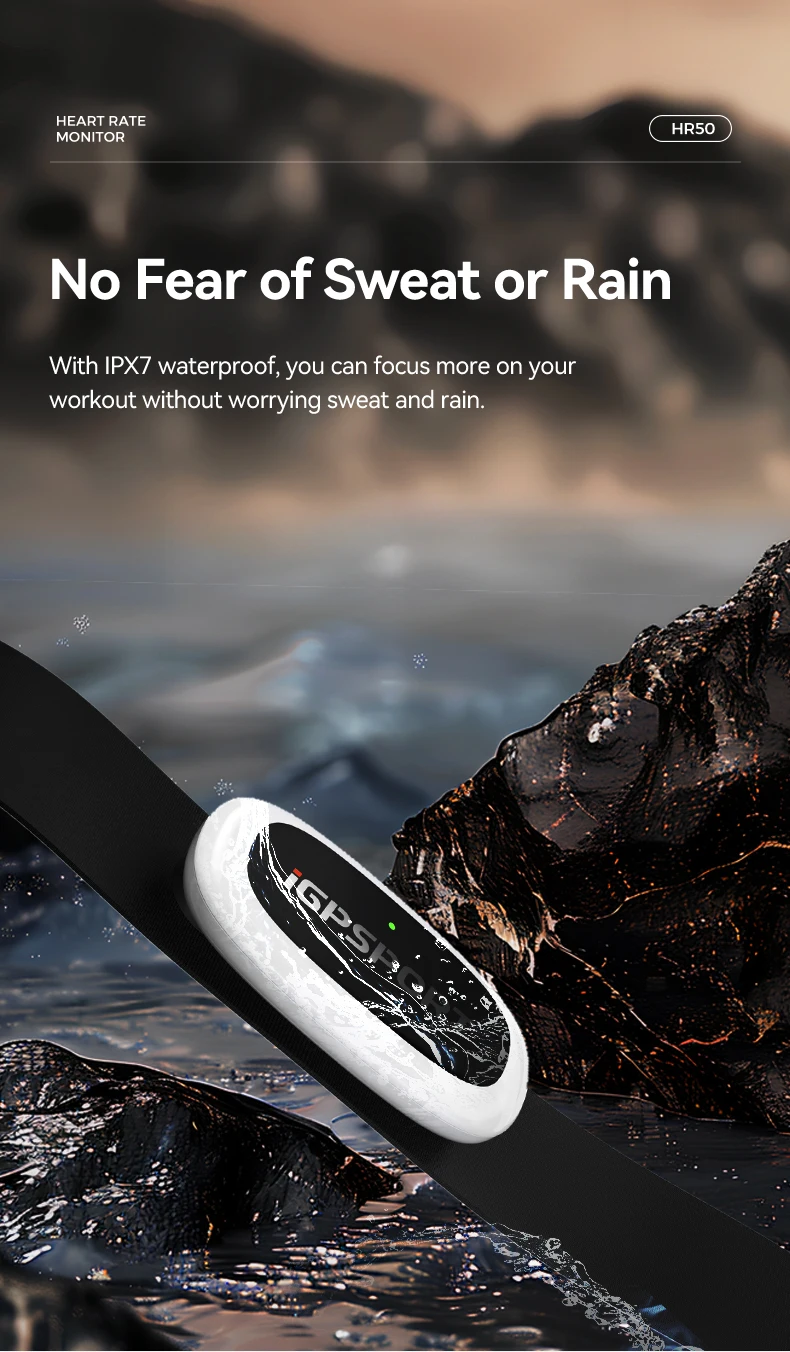 iGPSPORT HR50 Brust-Herzfrequenzmesser, Fitness, Laufen, Sport, Herzfrequenzsensor für Radfahren, Laufen, Fitnessstudio, IPX7 wasserdicht – Detail 12