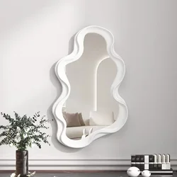 Lazzy House Wall Mirror for Bedroom Bathroom Kawaii Makeup Mirror House Decoration Living Room Decoration Home Decor