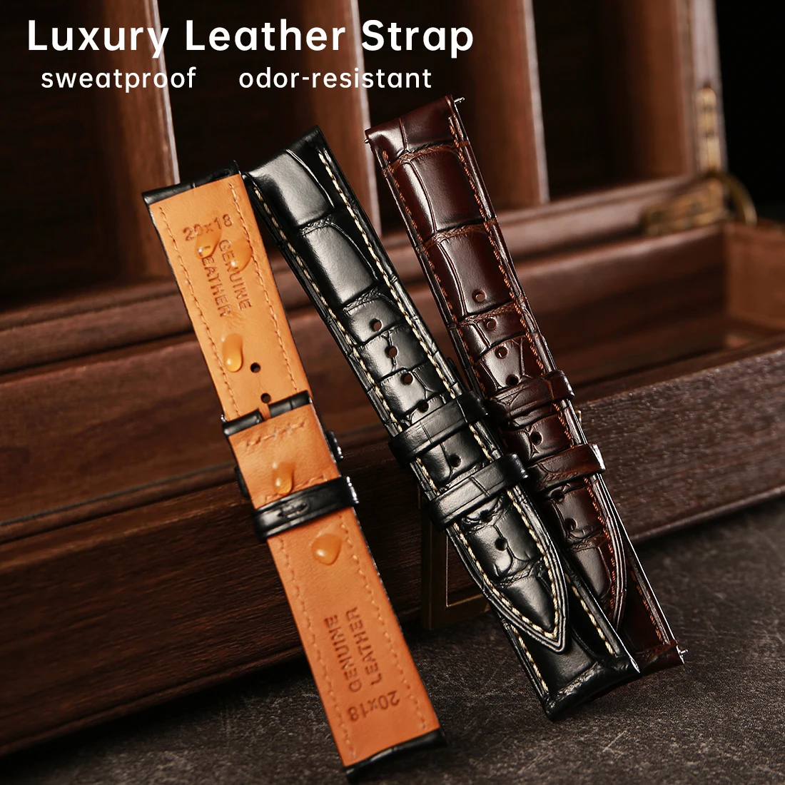 Maikes Top Quality Leather Watch Strap 20mm 22mm Accessories Watchbands Braceletes For Longines Jaeger-LeCoultre Watch Band