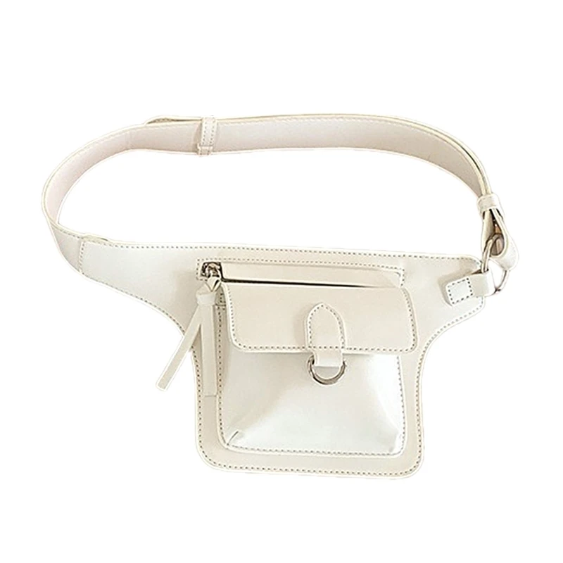 Y166 Women PU Leather Crossbody Waist Bag Small Fanny Pack Coin Purse Casual Outdoor Sport Cycling Shoulder Chest Belt Bag