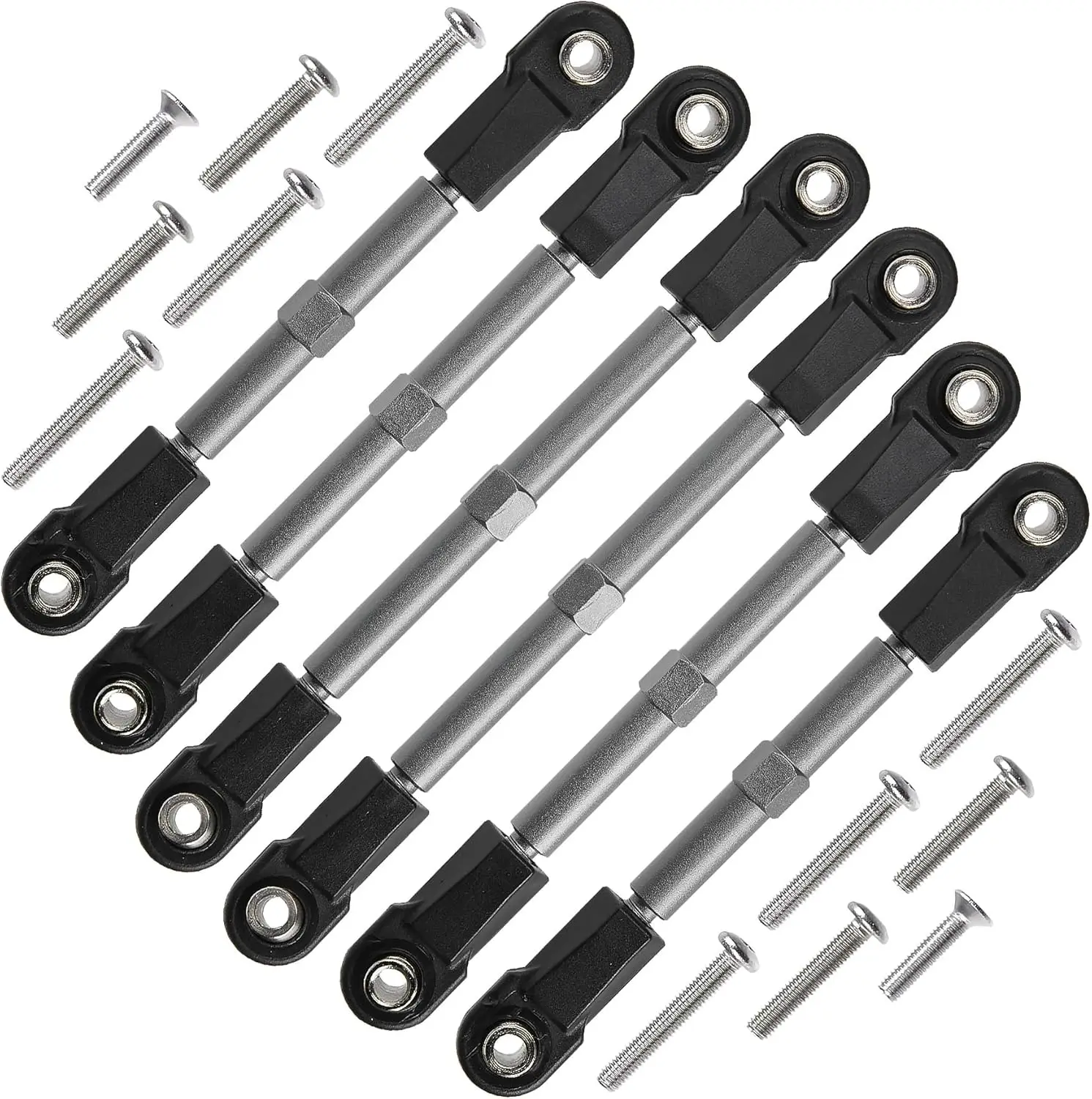 

Регулируемые алюминиевые фаркопные и разъемные звенья 1/10 с насадками для Traxxas Slash/Rustler/Hoss/Stampede/Bandit 2WD/4X4.