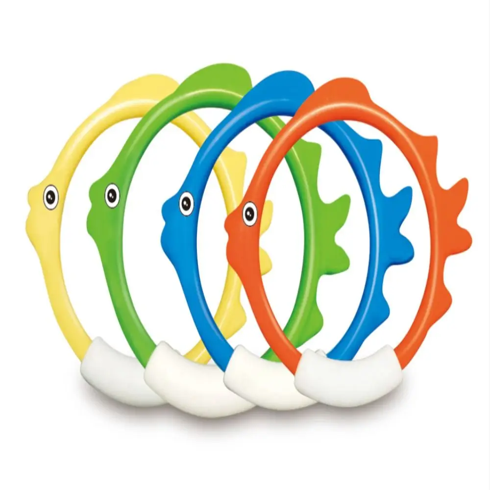 1 Set Water Grass Shark Rocket Throwing Toy Educational Fish Ring Diving Toys Set Fun Shark Swimming Pool Toys Bath Toys