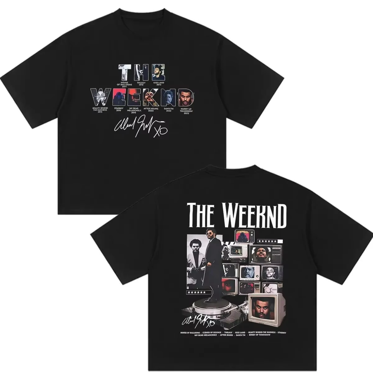 Unisex Y2K Hip Hop Vintage Streetwear Short Sleeve The Weeknd Hurry Up Tomorrow XO Album Print Rapper Casual Top T-shirt