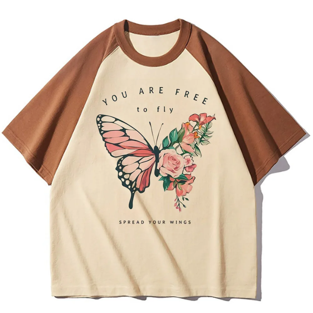 

Y2k Butterfly t shirt women manga designer t shirt girl comic 2000s designer clothes