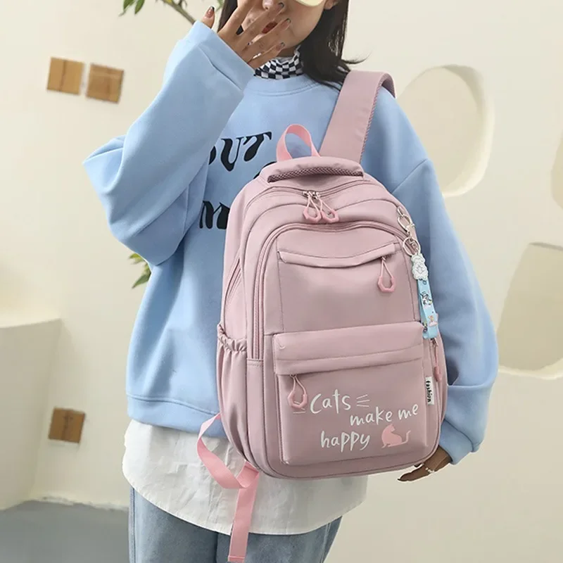 Girl School Bag Backpack Back Pack for Teenager Women Children Female Pink Schoolbag Primary High Bagpack Class Teens Child Kids