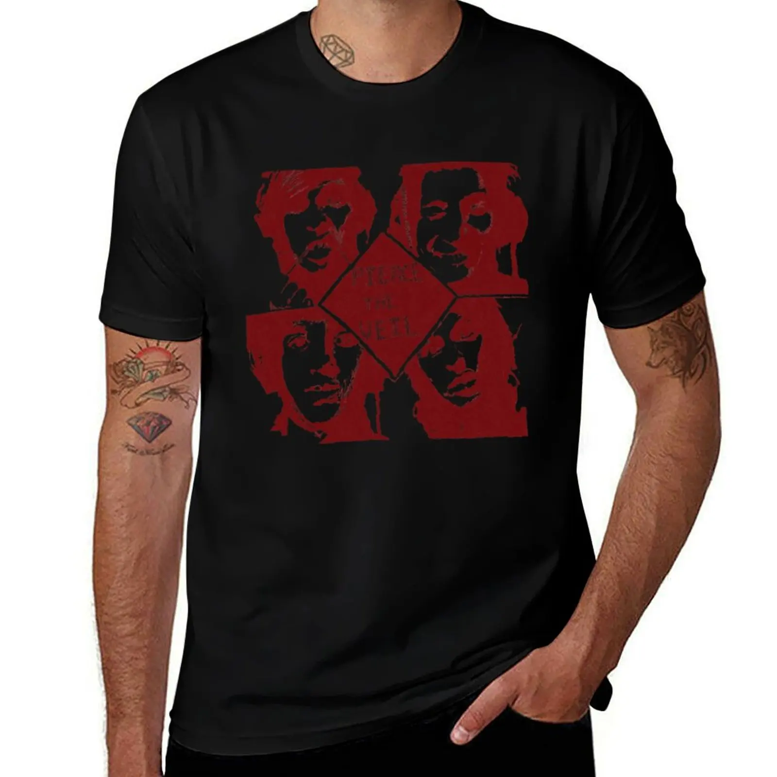 PTV emo T-Shirt Graphic Print Short Sleeve T-Shirt