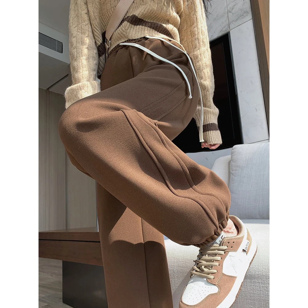 

Женские повседневные спортивные штаны свободного покроя с высокой талией, ветрозащитные брюки Harajuku Sle с манжетами, осенняя коллекция, модная