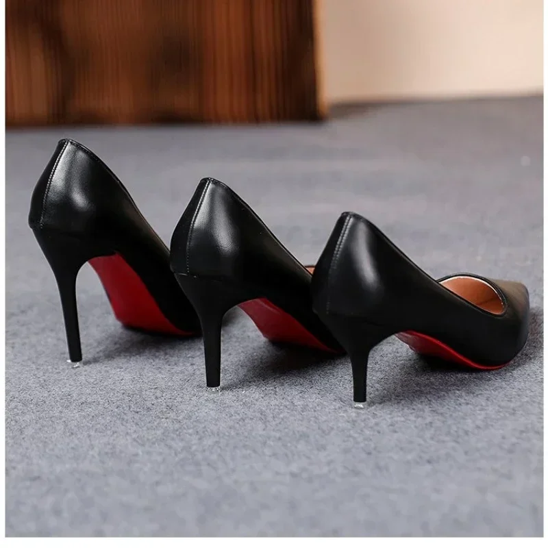 Luxury Pumps Shoes for Women Red Shiny Bottom Pumps Brand Large Size High Heel Shoes Sexy Party Pointed Toe Wedding Shoes