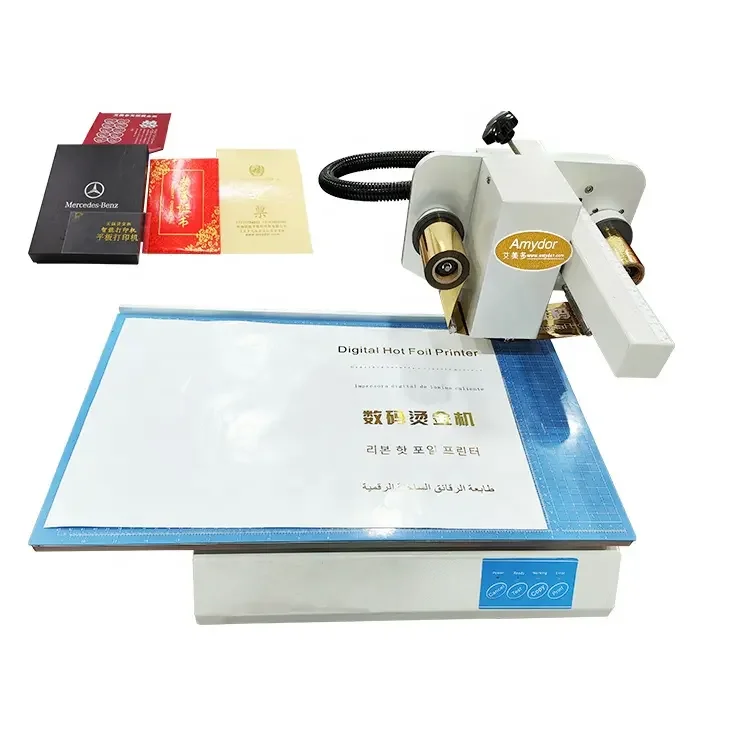 AMD 8025 flatbed aluminum digital gold foil stamping printing machine for pvc phone shell case