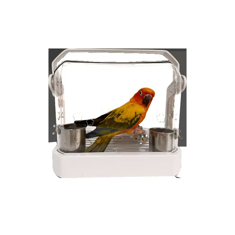 

Portable bird cage, outdoor parrot cage, transparent outdoor ornamental bird cage