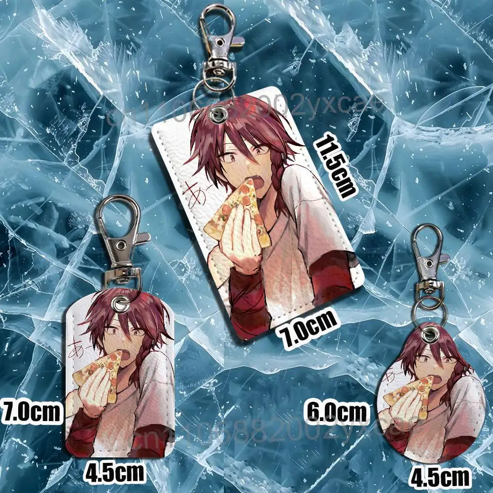 Maeno Aki Tsugino Haru ZENO Remake Leather Keychain Badge Holder with Lanyard - ID/Access Card Holder, Key Ring Accessory view 5