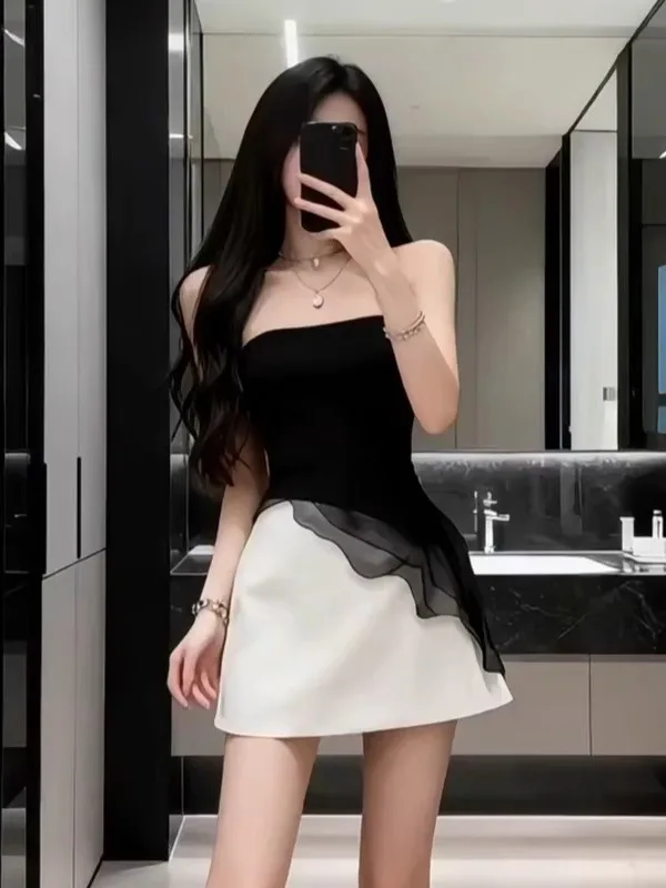 

Ele трапециевидной формы на одно плечо, цветная блузка с застежкой на талию для похудения Dr, женская модная осенняя женская застежка-молния Dr