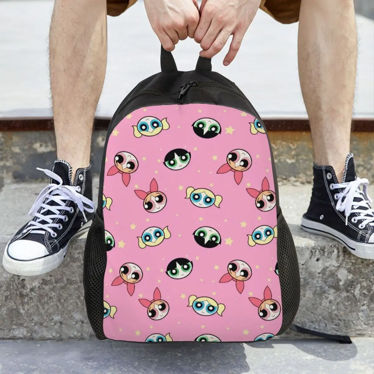 

Классический рюкзак с милым рисунком P-Powerpuff для девочек, спортивный рюкзак для средней школы, пешего туризма, путешествий, рюкзак для мужчин и женщин, сумка на плечо для колледжа