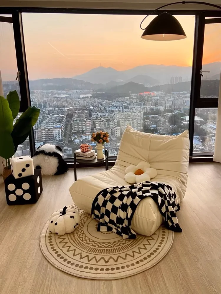 2026 Cat Scratch Leather Sofa Stylish Lazy Chair Italian Caterpillar Design Lovely Single Person Sofa Chair Living Room Suede - view 2