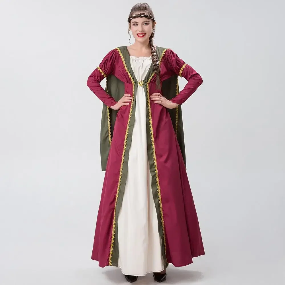 Halloween European And American Medieval Queen Dress Vintage Cape Dress