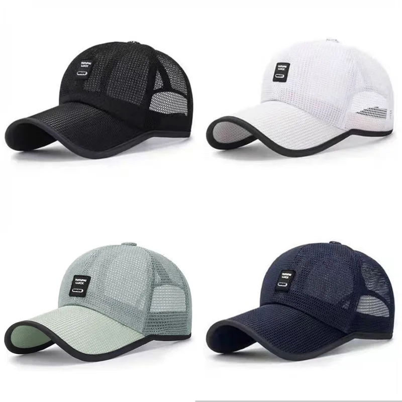 Men's Mesh Baseball Cap Breathable Summer Caps Dad Hat Outdoor Fishing Hats Bone Gorras Snapback Trucker Cap Sunhat Outdoor Hats