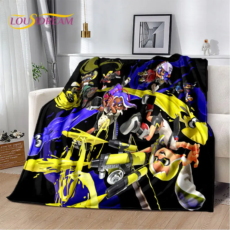 Games,Splatoon, Cartoon Soft Plush Blanket,Flannel Blanket Throw Blanket for Living Room Bedroom Bed Sofa Picnic Cover Bettdecke