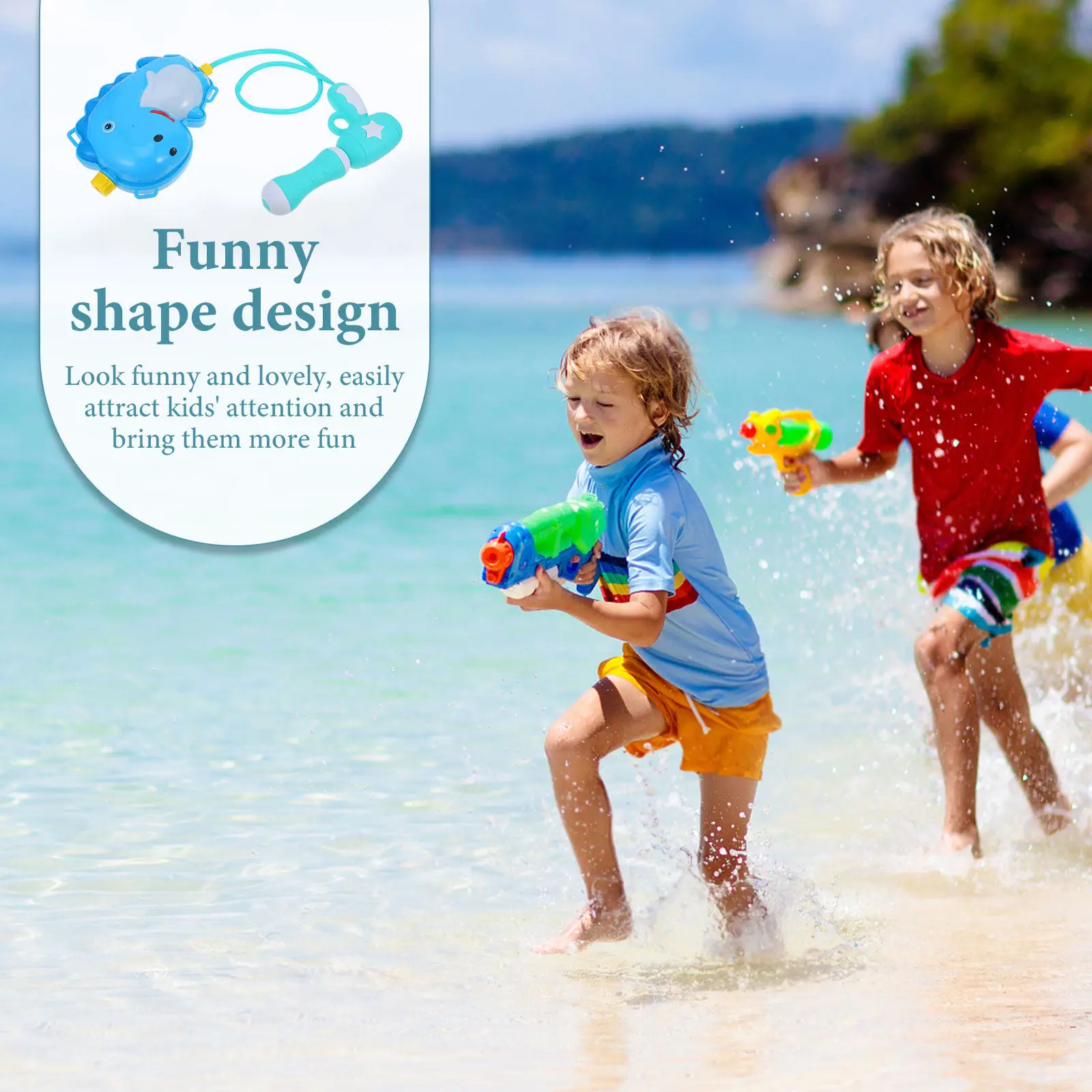 

1Set Water Shooter Backpack Lightweight Easy Carry Ideal for Water Parks Beaches Pools Interactive Toy Kids Supply