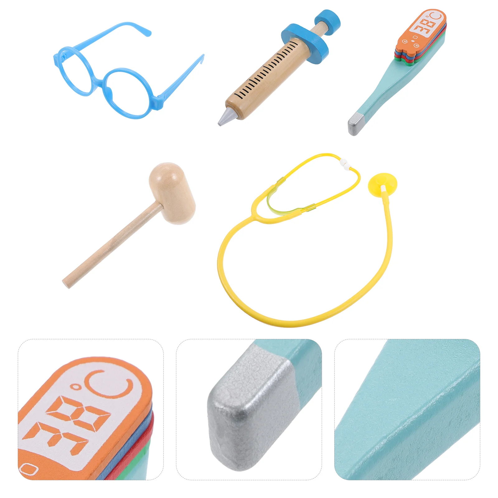

1 Pretend Play Toy Set for Toddlers Realistic Nurse Toys Safe Material Compact Portable Holiday Gift