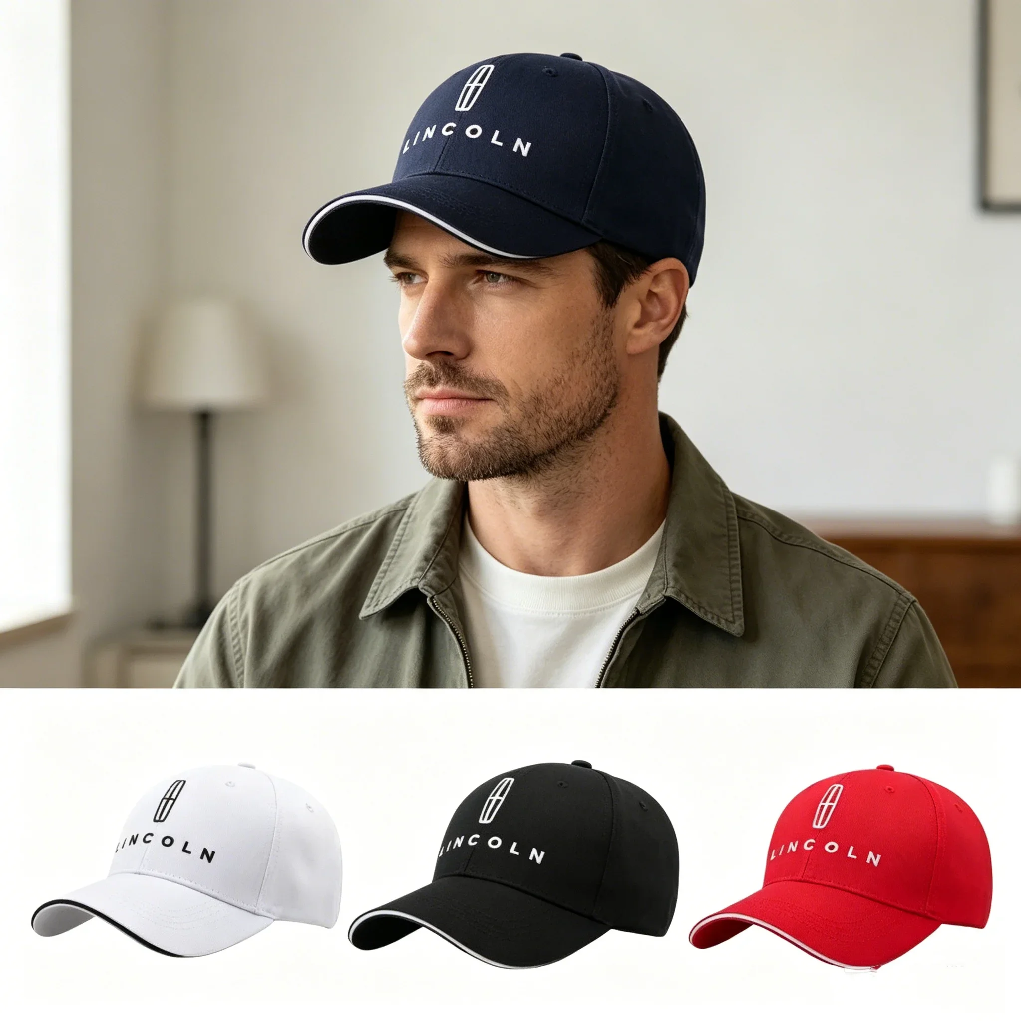 Unisex Adjustable Cotton Embroidery Baseball Cap for Adults Four Seasons Sun Protection Casual Outdoor Golf Sport Daily Hat