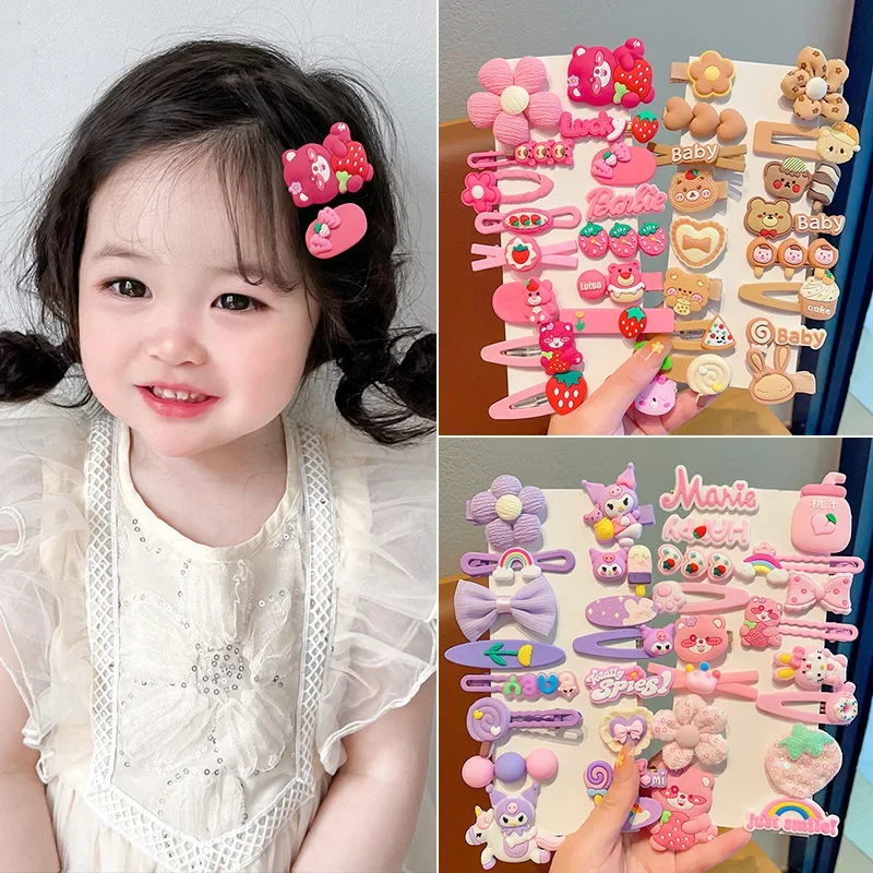 New cartoon hairclip cute children\'s hairpins baby girl hair bobby pins headwear dopamine girl hair accessories