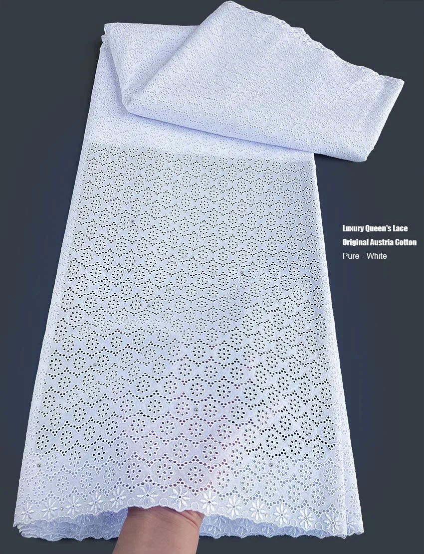 

Luxury Queen Lace Original Austria Cotton African Polished Fabric inspired Garment Korea Made for Occasions Celebrants 5 Yards