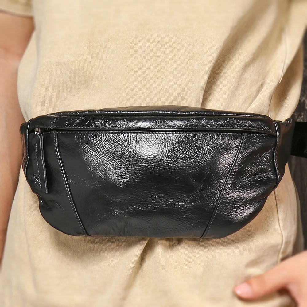 Men's Genuine Leather Crossbody Bag (Top Grain), Large Capacity Chest/Shoulder Bag, Travel Casual Phone Bag