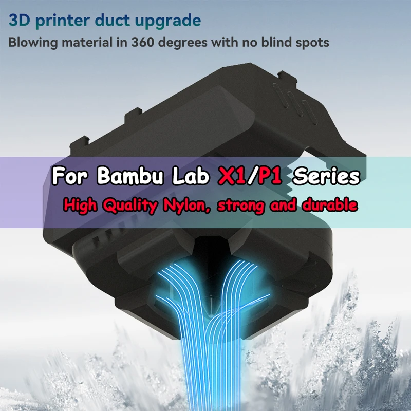 

Для Bambu Lab P1P X1 X1C обновленный нейлоновый вентилятор охлаждения, фитинг для Bambu Lab P1P X1, часть 3D-принтера