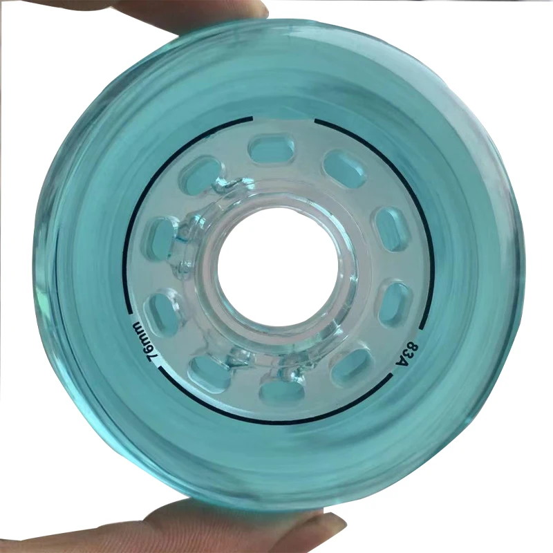 Single Row Roller Skates Rutting Wheel Flash Wheel Wear-resistant PU Material Soft Glue Mute Luminous Crystal Wheel