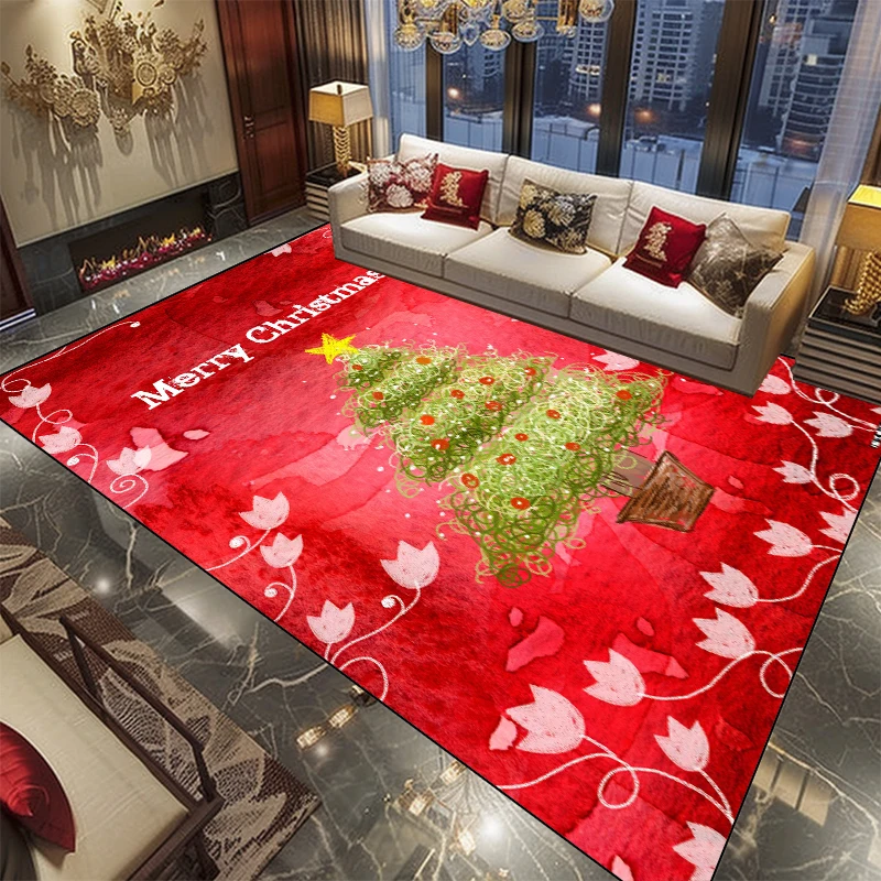 Christmas Decor Home Carpets Living Room Sofa Area Rugs Home Festival Party Mats Room Decoration Corridor Large Carpet Washable