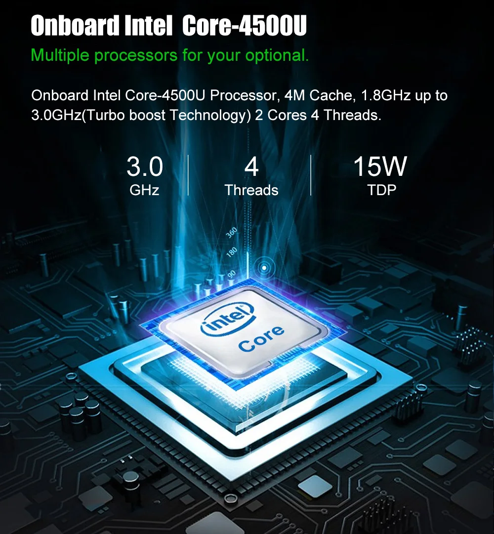 Fanless Mini PC Intel Core i7-4500U Dual Gigabit LAN 2xRS232 COM VGA HDMI 4K Industrial Computer Support PXE Auto Power On