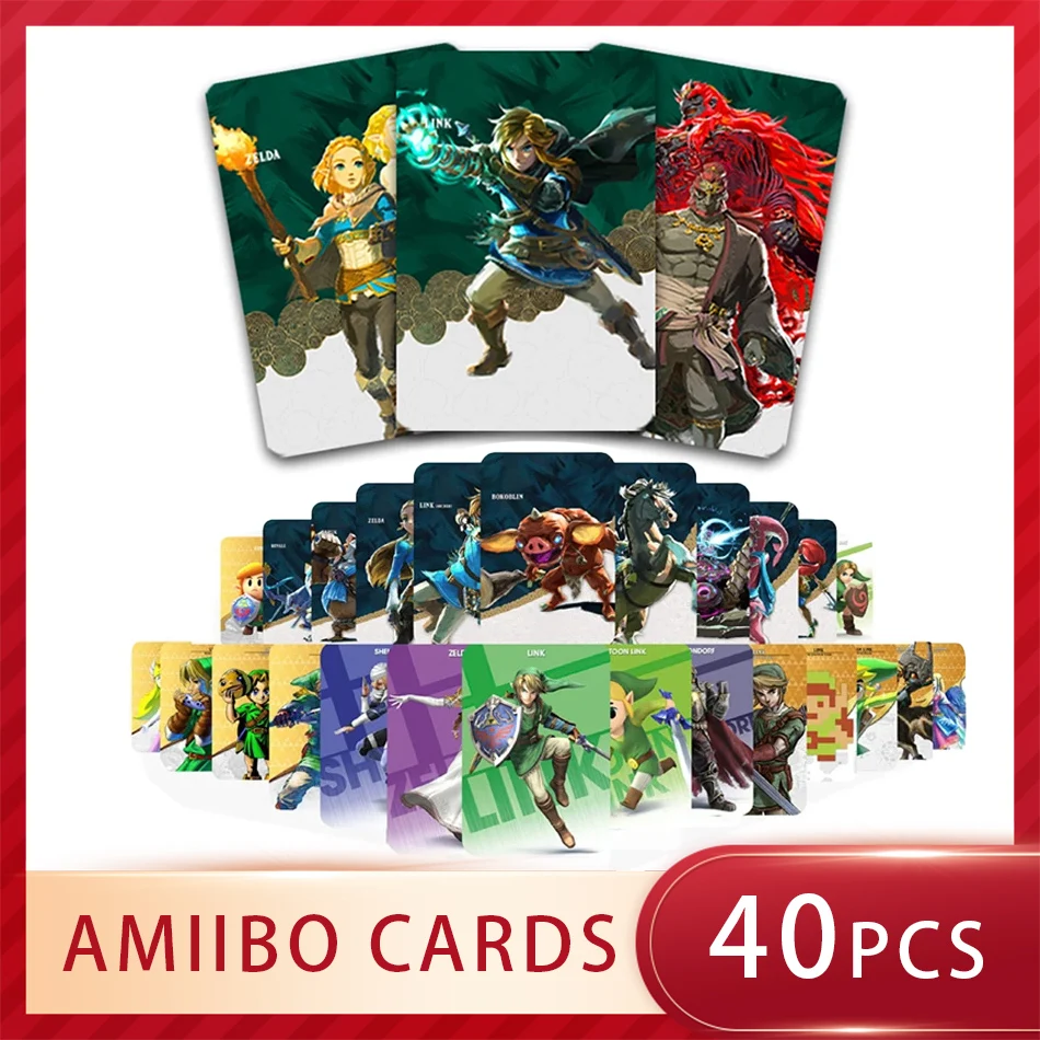 NEW 28/40 Zelda Amiibos Cards Apply to the Legend of Zelda: Tears of the Kingdo and the Legend of Zelda Latest Paragliding