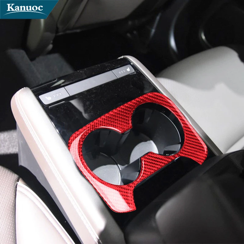 

Carbon Fiber Rear Center Cup Holder Stickers Cover Trim For Mazda CX-9 2016-2022 Car Interior Decorative Accessories