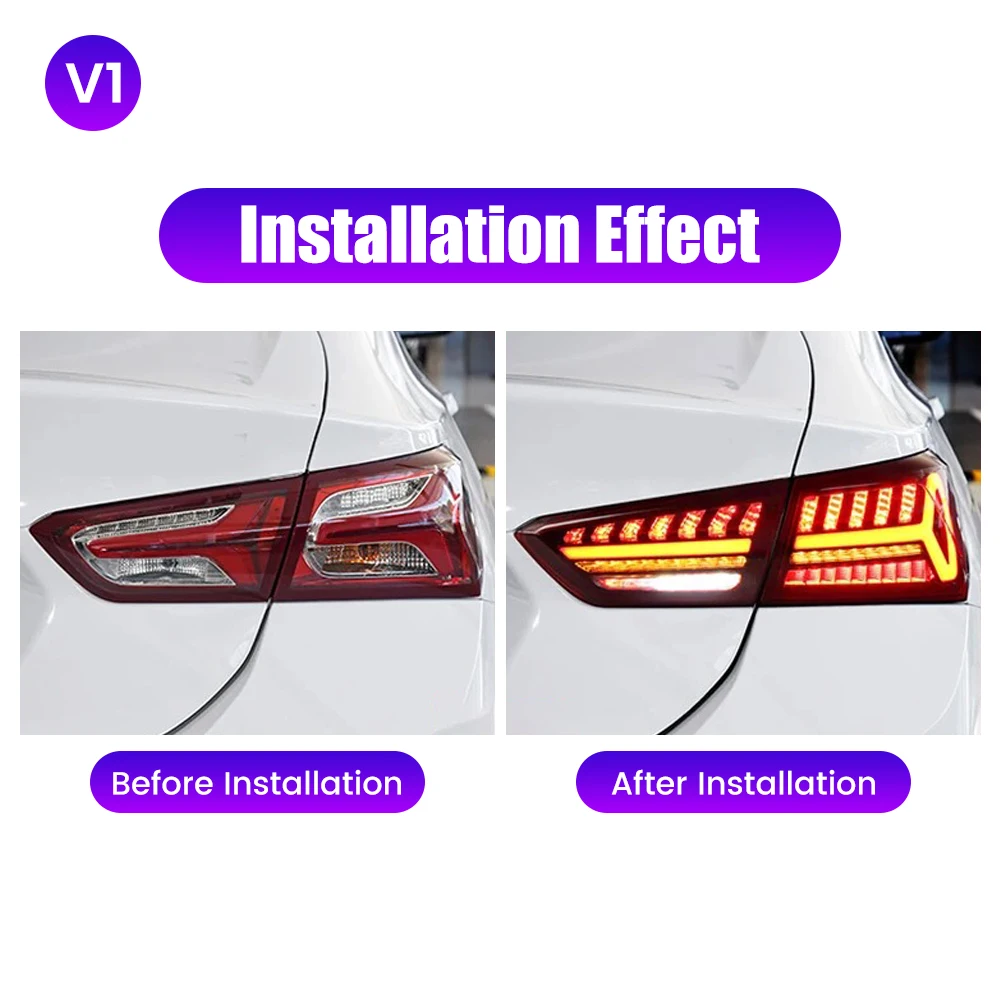 2PCs LED Tail Lights For Chevrolet Malibu XL 2016-2022 DRL Fog Reverse Brake Signal Plug And Play Car Rear Tail Light Assembly